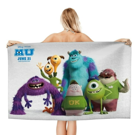 Monsters, Inc. Franchise Gifts Beach Towel for Women Girl Birthday Inspired Fan Bath Outdoor Music Lover