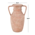 thumbnail image 3 of DecMode 16" Antique Style Pink Ceramic Vase with Handles, 3 of 9