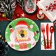 thumbnail image 5 of onlyliua Ofertas Del Día Liquidación Prime Platos Desechables para La Cena con Decoraciones para Fiestas Navideñas Platos de Papá Noel con Dibujos Animados Juego de Vasos de Papel Cubiertos para Fies, 5 of 7