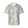thumbnail image 2 of Goofa Watercolor Tiger Hawaiian Shirt for Men, Unisex Summer Beach Casual Short Sleeve Button Down Shirts,Aloha Tropical Floral print shirt-X-Large, 2 of 9