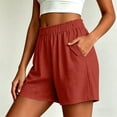 thumbnail image 6 of Utoimkio Women's Crinkle Gauze Shorts,Elastic High Waist with Button Detail Pockets, 6 of 7