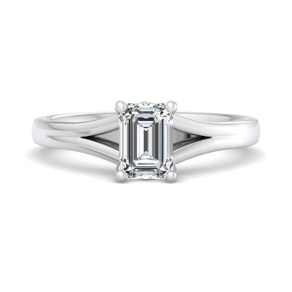 Bow Jewel 1.7 Ct Emerald Cut Lab Created Diamond Engagement Ring for Women - 14K White Gold Plated Jewelry - Radiant Wedding Ring for Her - Sparkling Proposal Ring - Bridal Keepsake Gift