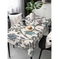 thumbnail image 6 of Teal Green Leaf Table Cloth, Vintage Farmhouse Boho Pastoral Tribal Waterproof Tablecloth for Rectangle Tables, Reusable Washable Fabric Table Cover for Restaurant Kitchen Dining Tables 60"x120", 6 of 6