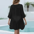thumbnail image 6 of MSJUHEG Crochet Coverups for Women,Mesh Knit Beach Dress,Bathing Suit Cover Up for Women,Sheer Skirt,Kimonos for Women,Swimsuit Coverup for Women,Boho Shirt Black L, 6 of 6