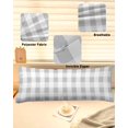 thumbnail image 6 of Grey Plaid Body Pillow Cover, Pillowcase Protectors with Zipper, Breathable Decorative Throw Pillow Case Cover, Spring Summer Farmhouse Buffalo Checkered Pillow Shams for Couch Sofa 20x54Inch, 6 of 8