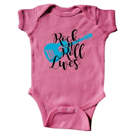 

Inktastic Rock and Roll Lives with Blue Guitar Gift Baby Boy or Baby Girl Bodysuit
