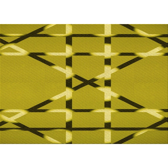 Ahgly Company Machine Washable Indoor Rectangle Transitional Dark Yellow Green Area Rugs, 8' x 10'