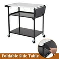 thumbnail image 2 of Three-Shelf Movable Outdoor Dining Cart Table,Outdoor Grill Table Cart with 4 Wheels,Stainless Steel Pizza Oven Tables for Outside,Movable Prep Table Cooking Station,Multifunctional Grill Cart, 2 of 7
