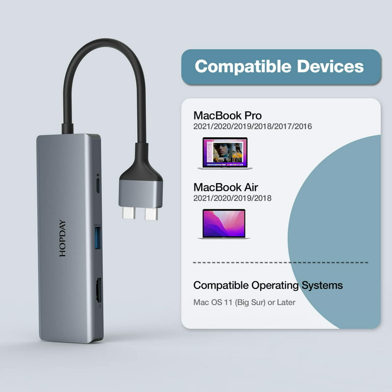 Adaptateur USB C HUB pour MacBook Pro-MacBook Air 2020 2019 2018