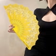 thumbnail image 2 of CSChome Bronzing Butterflies Folding Fan Bronzing Butterflies Folding Hand Fan: Elegant Tassel, Catwalks Dance Performance Props, 2 of 7