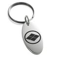 thumbnail image 1 of Stainless Steel Matsumae Samurai Crest Engraved Small Oval Charm Keychain Keyring, 1 of 1