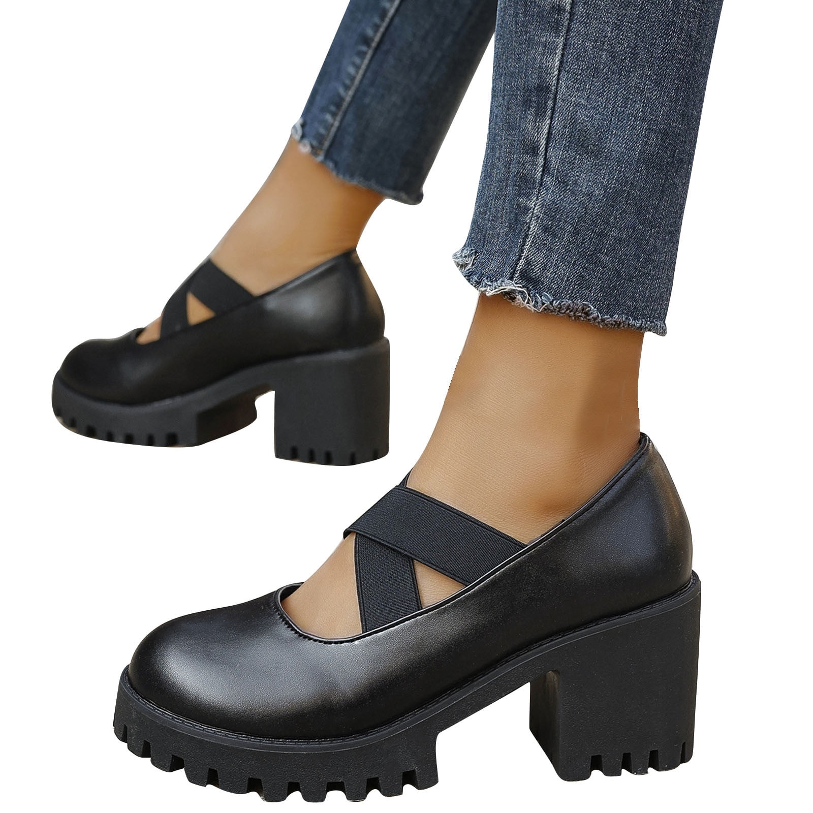 樹里(o^^o)♪♪♪ Amazon.com | Retro Leather Lace-Up Platform Shoes for Women