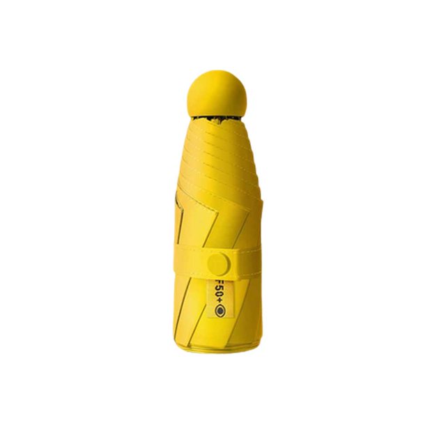 Cateissary Paraguas portátil 2 en 1, sombrilla plegable impermeable, Protector de bolsillo Personal, a prueba de sol, a prueba de viento, protección de 5 Paraguas de lluvia Amarillo Cateissary HA067363-09