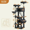 thumbnail image 3 of PAWZ Road 77" Cat Tree Multilevel Play Tower Enlarged Condo Hammock Sisal Scratching Posts Pads, Dark Gray, 3 of 11