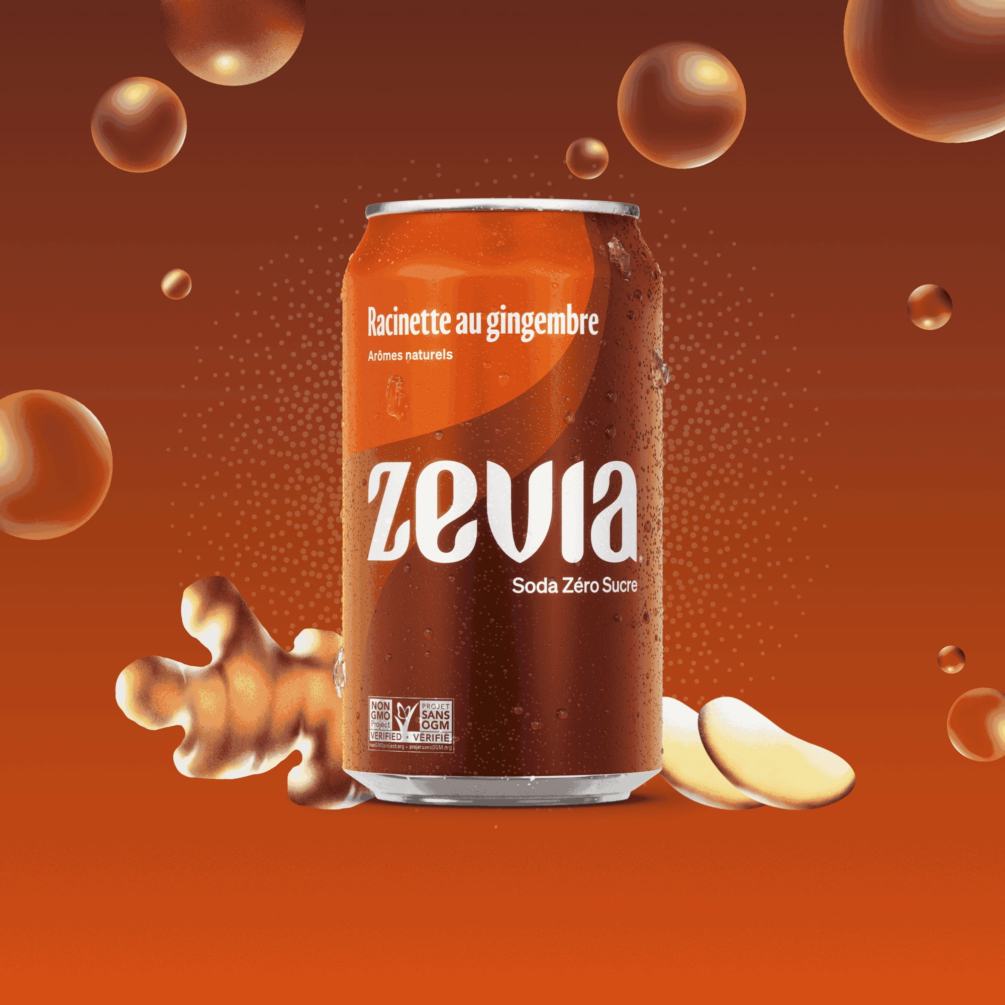 Zevia Ginger Root Beer, 355 ml, 6 pack cans, Ginger Root Beer 6 x 355 mL