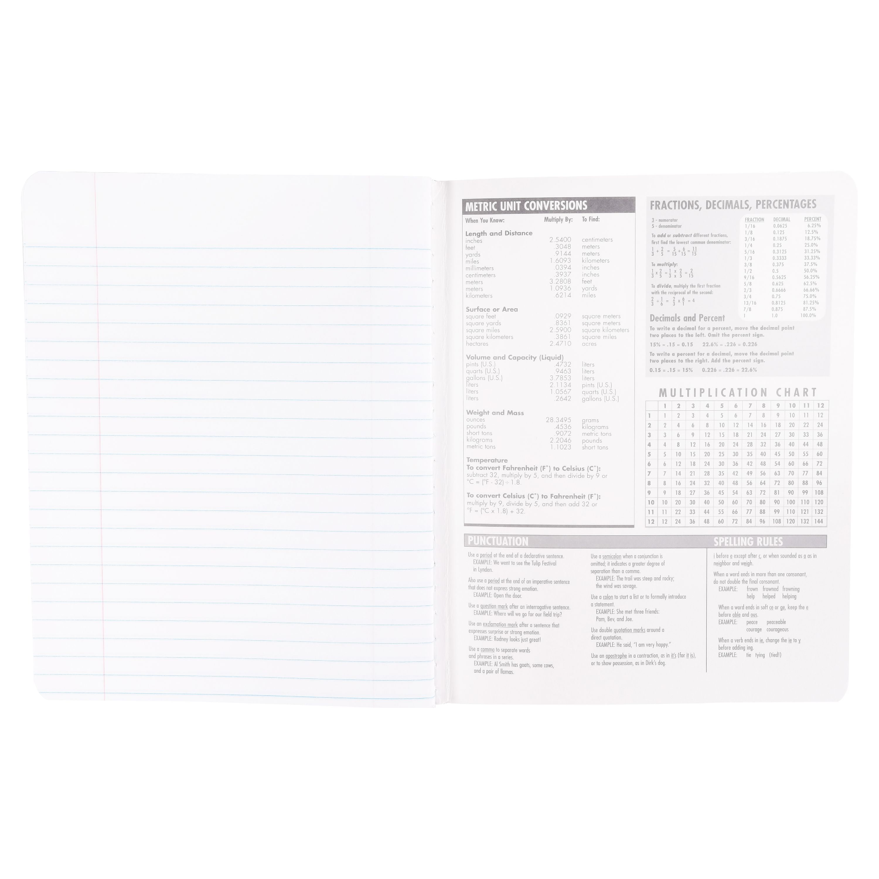 Pen+Gear 100 Sheets Red Composition Book, Wide Ruled, 9.75" x 7.5"