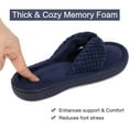 thumbnail image 2 of Women's Memory Foam Open Toe Slide Slippers with Adjustable Strap and Cozy Terry Lining, 2 of 6