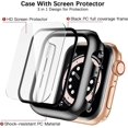 thumbnail image 2 of Compatible con Apple Watch Case de 38 mm, protector de pantalla de Apple Watch de 38 mm, cubierta protectora de parachoques de PC dura de cobertura total para Iwatch Se Series 3/2/1 Wom, 2 of 5
