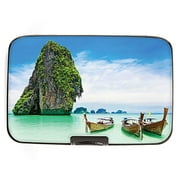 Thailand Beachfront Rock RFID Armored Credit Card and Cash Wallet