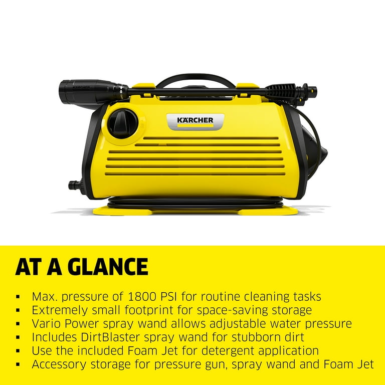 Karcher K3 Horizontal, Pressure Washer, 1800 PSI, Foam Cannon