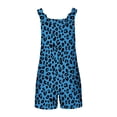 thumbnail image 6 of RKSTN Leopard Rompers for Women Plus Size Sleeveless Crew Neck Casual Overalls Shorts Jumpsuit Summer Outfits for Women with Pockets (Blue ,M), 6 of 6