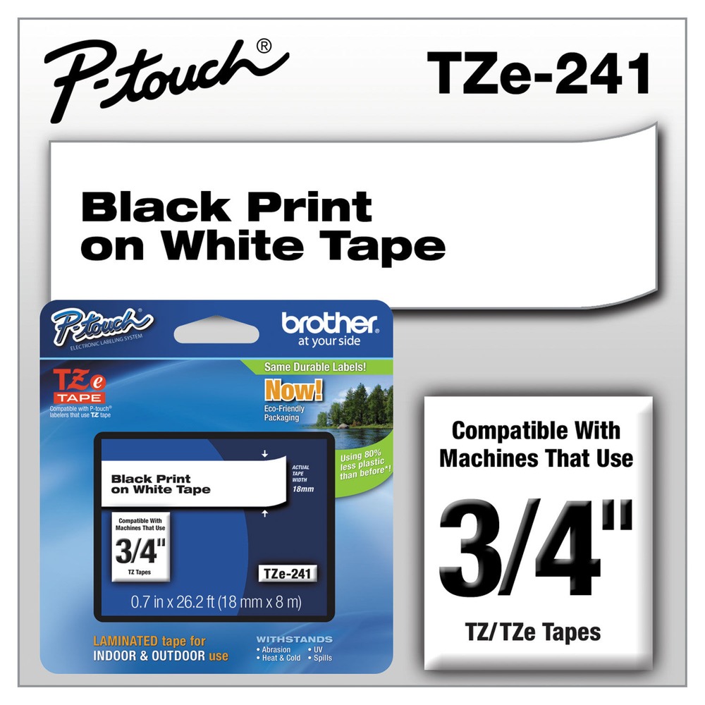 Brother Genuine P-Touch TZE-241 Tape, 3/4" Standard Laminated Tape, Black on White, 1 Pack - image 2 of 7