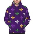 thumbnail image 5 of Bingfone Purple Mardi Gras Men'S Drawstring Hoodie Long Sleeve Pocket Sweatshirts-Xx-Large, 5 of 9