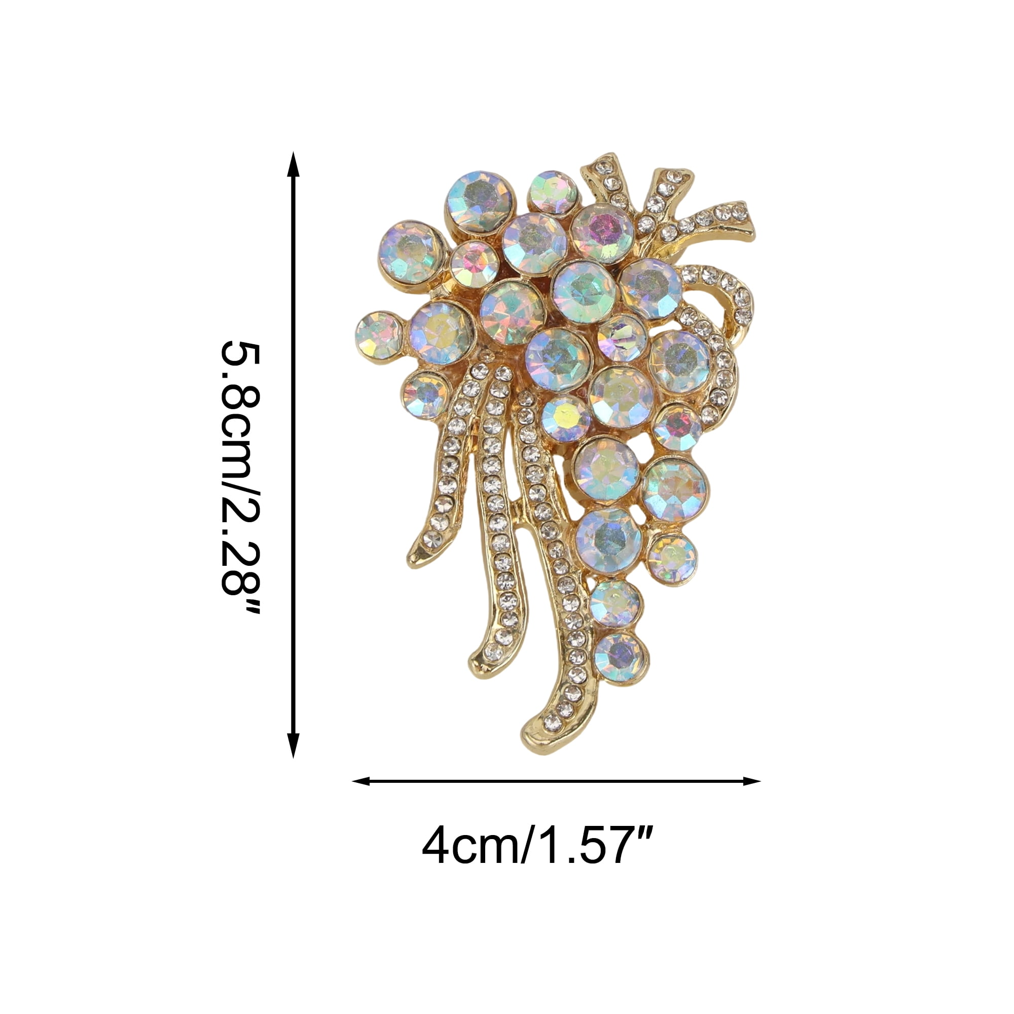 Unique Bargains Flower Rhinestone Brooch for Coats, Jackets, Dresses, and More Colorful