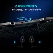 COOLCOLD Laptop Cooling Pad 5 Big Fans for 10-15.6 In Gaming Notebook Cooler,with 5 Height Adjustable, 2 Usb Ports