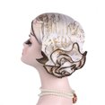 thumbnail image 2 of Women Hat Fashion Print Flower Shape Lady No Brim Mesh Headwrap for Spa, 2 of 8