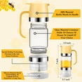 thumbnail image 6 of Honey Dispenser Jar, 10 Oz No Drip Glass Honey Dripper with Handle, Honey Syrup Dispenser for Bread, Coffee or Tea, 6 of 7