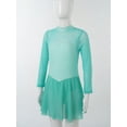 thumbnail image 4 of Haitryli Kids Girls Figure Skating Stage Performance Patchwork Dance Skirt Ice Skating Leotard Tutu Dress Mint Green 16, 4 of 7