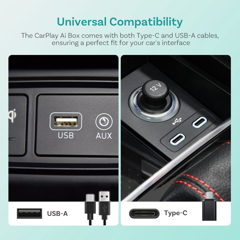 Ottocast Nano Car Ai TV Box Wireless CarPlay & Android Auto