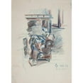 thumbnail image 3 of Ivan Ivanec 19x24 Black Modern Framed Museum Art Print Titled - A Man Sitting on the Couch and Reading a Newspaper (1914), 3 of 5