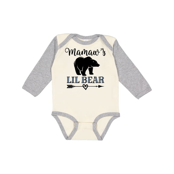 Inktastic Mamaw Grandma Lil Bear Grandson Gift Boys Long Sleeve Baby Bodysuit