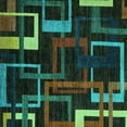 thumbnail image 1 of Ahgly Company Indoor Square Oriental Turquoise Blue Modern Area Rugs, 5' Square, 1 of 4