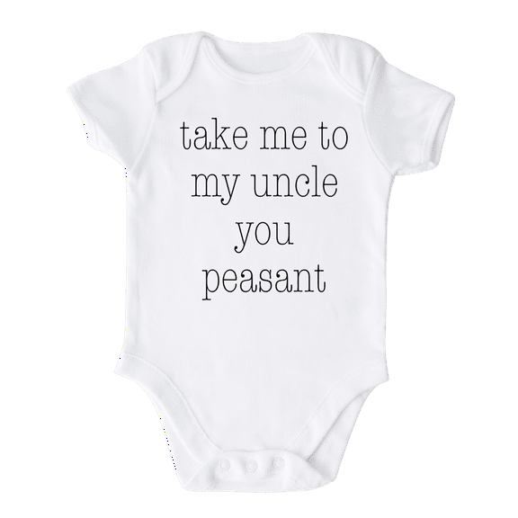 Take Me To My Uncle Baby Bodysuit, Newborn Outfit, Baby Clothes, Gift for Children 6-9m White