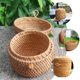 thumbnail image 2 of Cesta de almacenamiento de hojas de té de ratán Cesta de fruta redonda Canasta de almacenamiento de mesa, 2 of 6