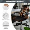 thumbnail image 3 of SCRAWLGOD American Flag Deer Flame Stretch Computer Chair Cover with Arm Rest Protector Easy to Remove Desk Chair Covers Anti-Slip Rotating Chair Slipcover, 3 Pieces Set, S, 3 of 7