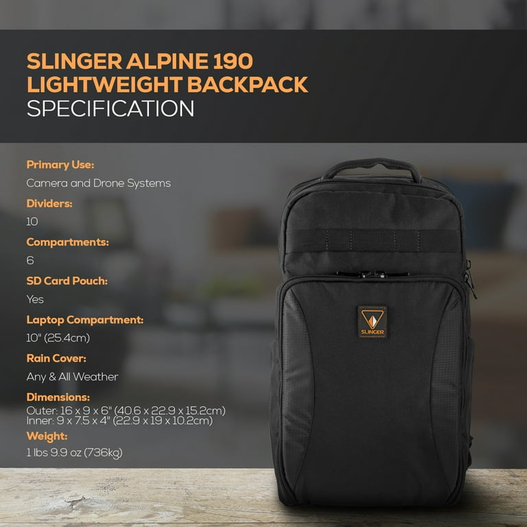 すSlinger バッグ Slinger Alpine 190 Lightweight Camera, Laptop and Drone Backpack