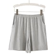 thumbnail image 4 of hoksml Women's Ribbed Knit Elastic Waist Shorts, Casual Loose Fit Pull-On Loungewear Shorts with Side Pockets, 4 of 6