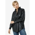 thumbnail image 3 of Ellos Women's Faux Leather Button Front Tunic, 3 of 3