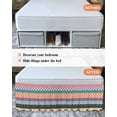 thumbnail image 7 of Boho Wrap Around Bed Skirts for Queen Bed 18" Drop,Bed Skirt with Adjustable Elastic Belt Dust Ruffle Bed Valance for Bedroom Colorful Striped Ethnic Geometric Modern Abstract Art Bed Frame Cover, 7 of 7