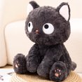 thumbnail image 4 of Adorable juguete de peluche de gato negro con tres poses divertidas: muñeco de peluche suave y tierno para decoración del hogar, almohada para dormir y regalo de cumpleaños, 4 of 8