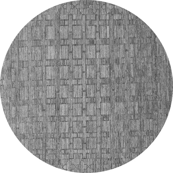 Ahgly Company Indoor Round Abstract Gray Contemporary Area Rugs, 7' Round