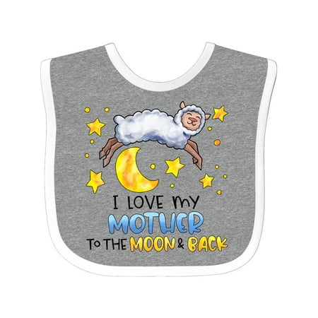 

Inktastic I Love my Mother to the Moon and Back Cute Sheep Gift Baby Boy or Baby Girl Bib
