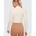 thumbnail image 2 of CRZ YOGA Butterluxe Mock Turtleneck Long Sleeve Crop Top Slim Fit Workout Casual Shirt, 2 of 6