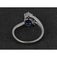 thumbnail image 3 of HeartsAndYou 1.7ct Natural Blue Sapphire Engagement Ring 14k SOLID White Gold Unique Trilogy, 3 of 8