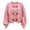 Z003 Pink, variant on Women Toggle Button Front Crew Neck Knit Cardigan Long Sleeve Sweater Jacket Fall Winter Outerwear for Holiday Season Gatherings and Festive Occasions (Z003 Pink,S)