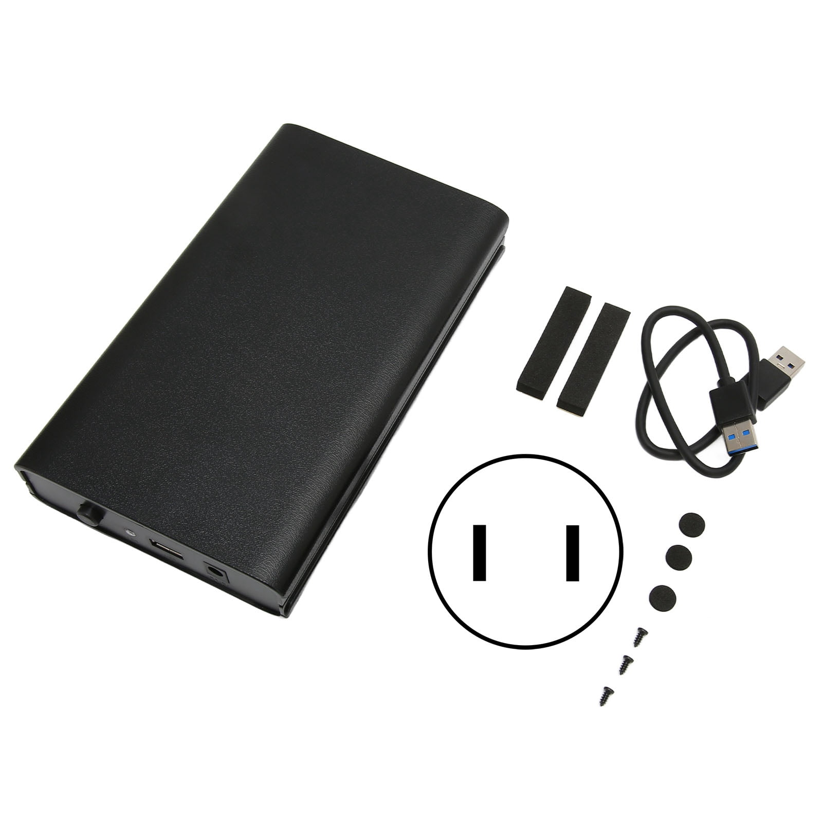 USB3.0 To SATAHDD Enclosure, External Hard Drive 110-240V Wide Compatibility 6Gbps Transfer Rate  For Data For Laptop US Plug